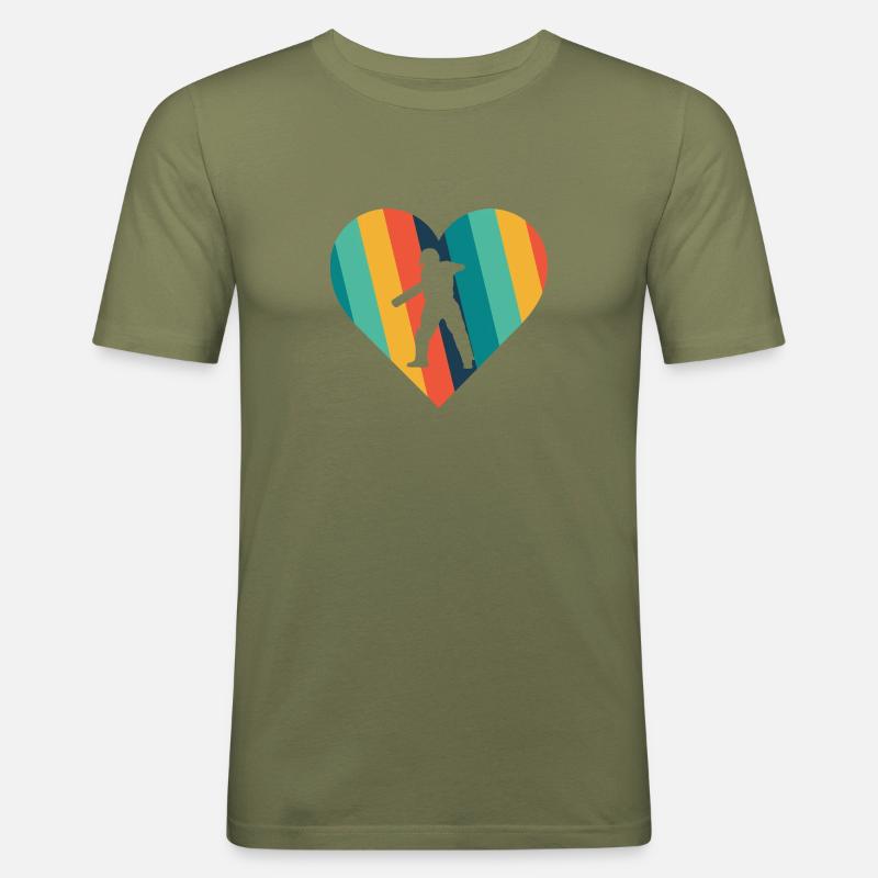 Pitcher Werfen Cricket - Männer Slim Fit T-Shirt - Khaki Grün