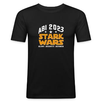 Abitur 2023 - Männer Slim Fit T-Shirt - Schwarz - Vorne - Nik (191cm)