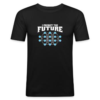I Predict the Future – Neural Network Humor - Men's Slim Fit T-Shirt - black - Front - Nik (191cm)