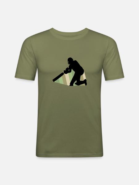 Cricketteam Pitcher - Männer Slim Fit T-Shirt - Khaki Grün