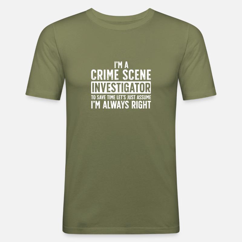 Spurensicherung - Kripo Polizei Kriminaltechnik - Männer Slim Fit T-Shirt - Khaki Grün