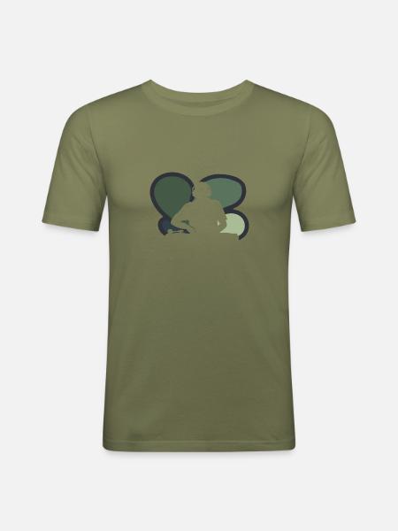 DJ Rave Djing - Männer Slim Fit T-Shirt - Khaki Grün