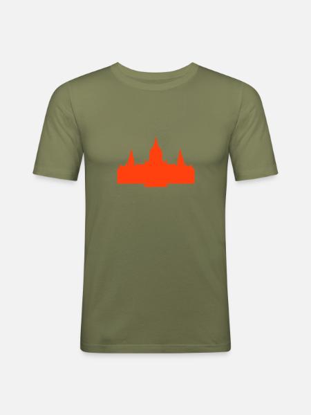 Rathaus Hannover - Männer Slim Fit T-Shirt - Khaki Grün
