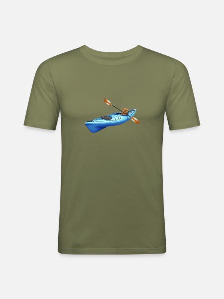 Boot Bootsfahrer Kayak - Männer Slim Fit T-Shirt - Khaki Grün