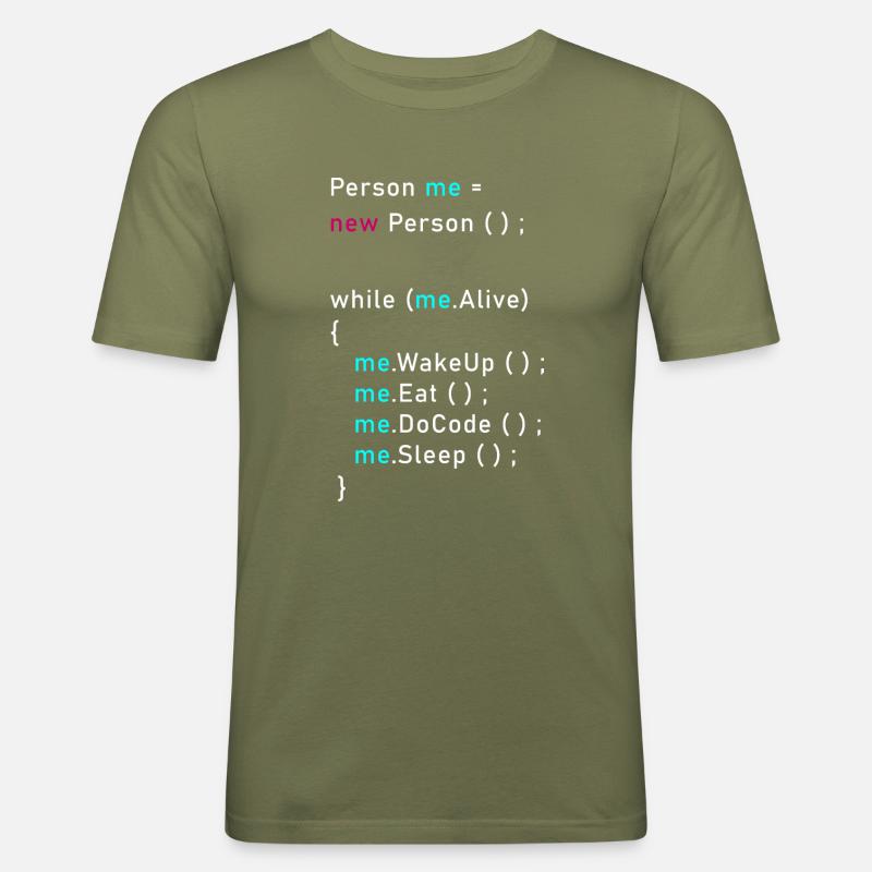 Person me = new person (); Programming Code Java - Men's Slim Fit T-Shirt - khaki green