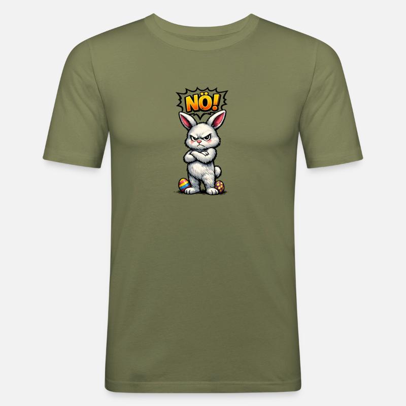 Lower Austrian Bunny Comic Easter Gift - Men's Slim Fit T-Shirt - khaki green