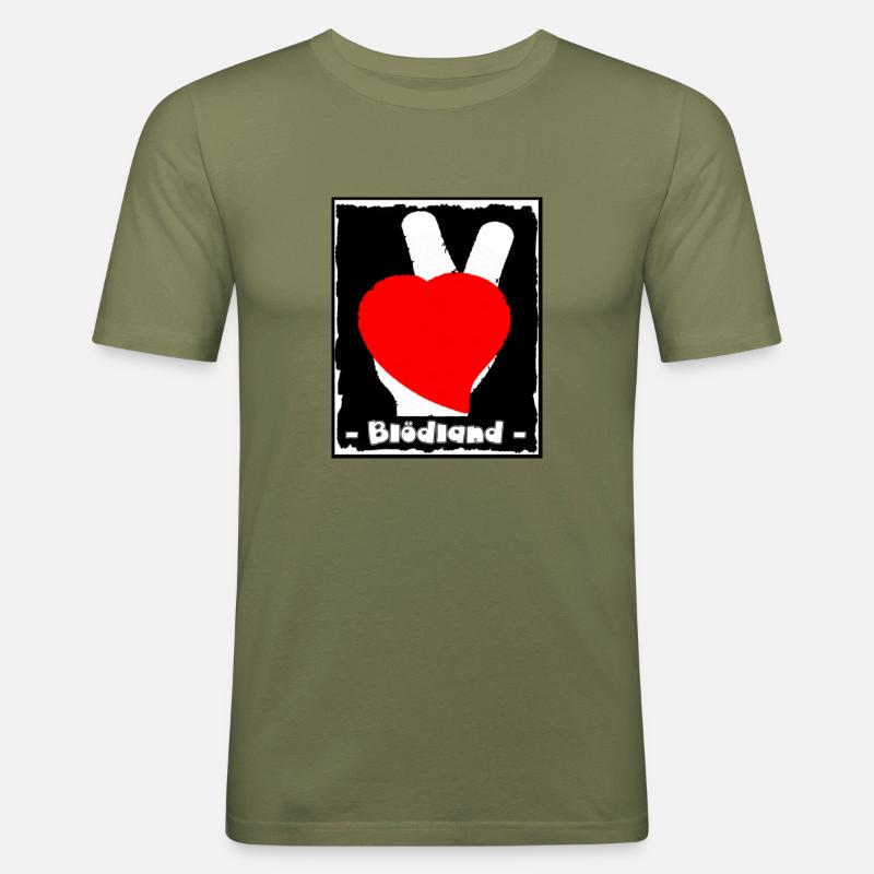 Blödländchen - Männer Slim Fit T-Shirt - Khaki Grün