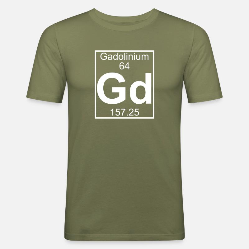 Element 064 - Gd (gadolinium) - Full - Männer Slim Fit T-Shirt - Khaki Grün