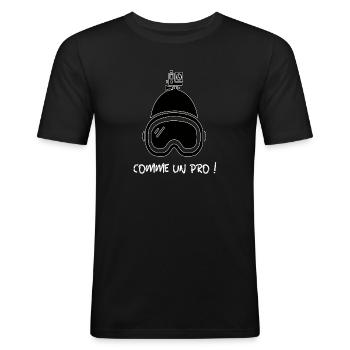COMME UN PRO - T-shirt près du corps Homme - noir - Devant - Nik (191cm)