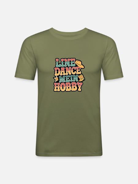 Line Dance mein Hobby - Männer Slim Fit T-Shirt - Khaki Grün