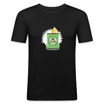 Nachos Illuminati - T-shirt près du corps Homme - noir - Devant - Nik (191cm)