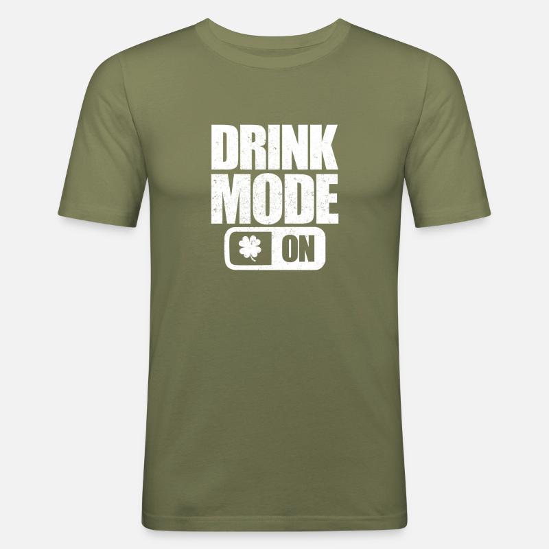 Getränkemodus Ein - Männer Slim Fit T-Shirt - Khaki Grün