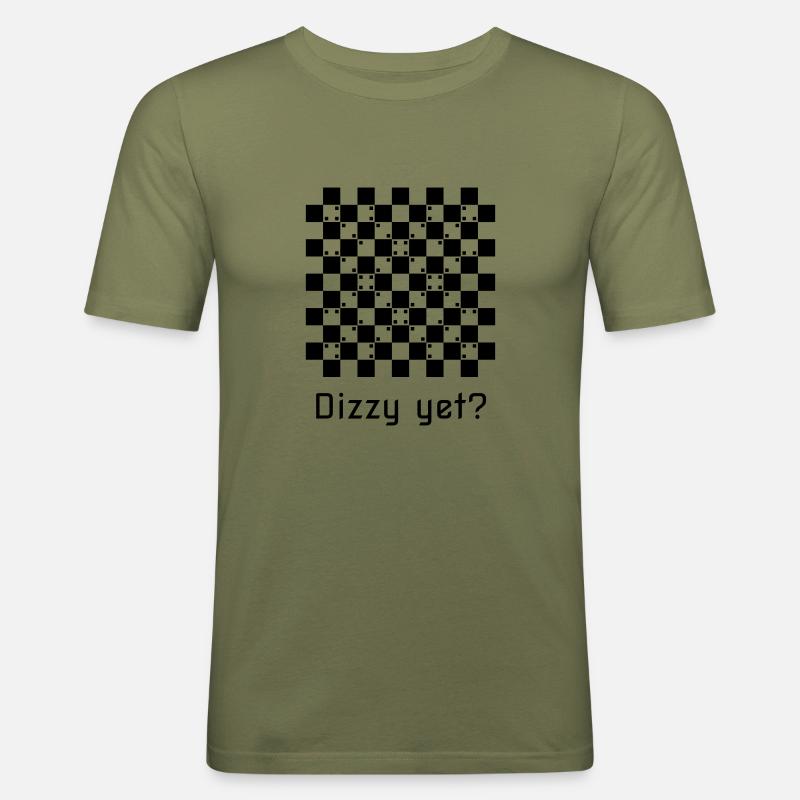 Dizzy yet? Optical illusion - Männer Slim Fit T-Shirt - Khaki Grün