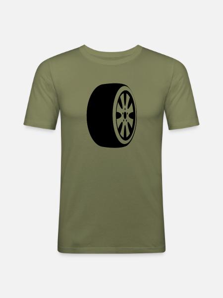 Wheel - Männer Slim Fit T-Shirt - Khaki Grün