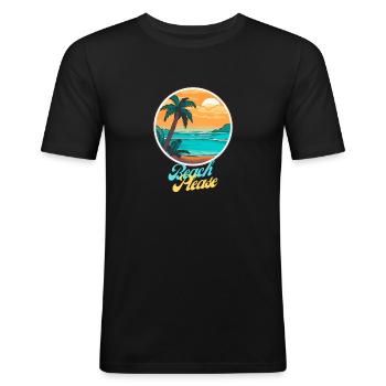 Only Vibe - Men's Slim Fit T-Shirt - black - Front - Nik (191cm)