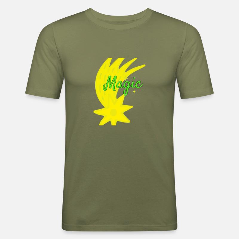 Magic Design - Männer Slim Fit T-Shirt - Khaki Grün