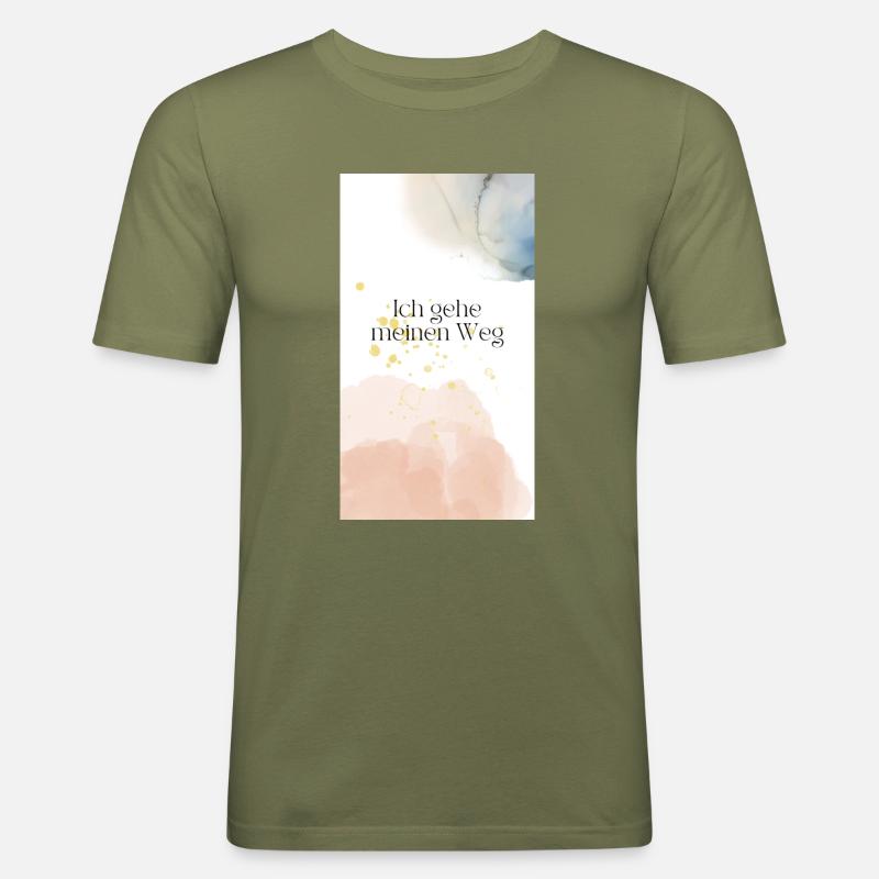 Mindset - Männer Slim Fit T-Shirt - Khaki Grün