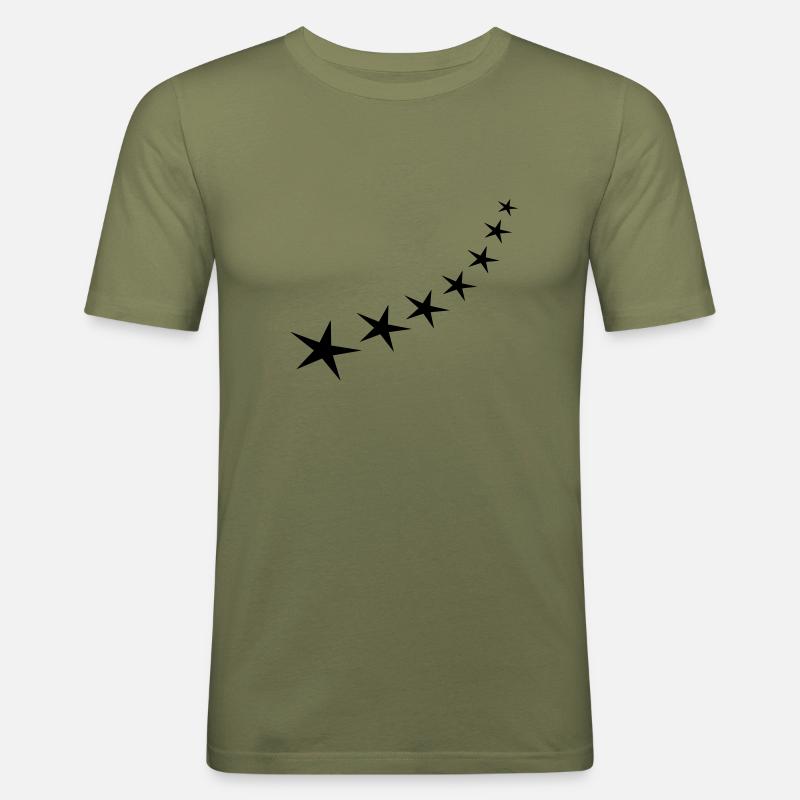 Sternenbogen - Männer Slim Fit T-Shirt - Khaki Grün
