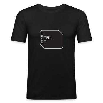 U CTRL IT - Männer Slim Fit T-Shirt - Schwarz - Vorne - Nik (191cm)