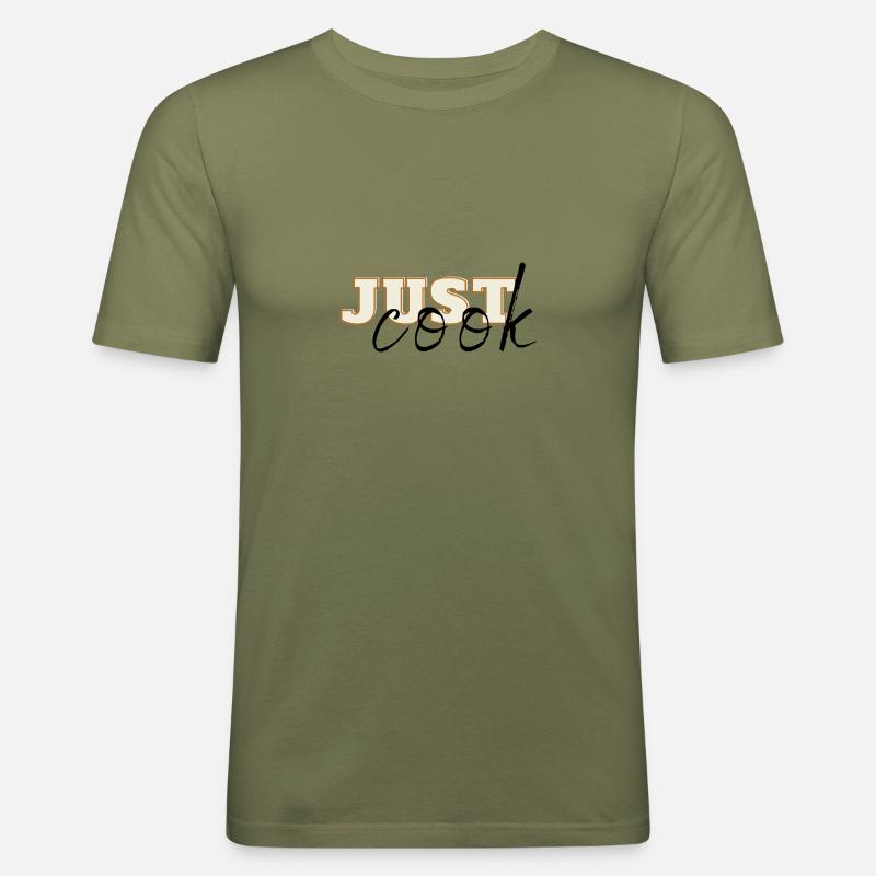 Einfach Kochen / Liebe am Kochen - Männer Slim Fit T-Shirt - Khaki Grün