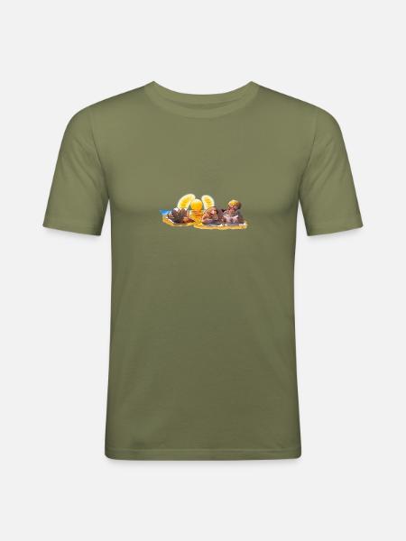 Sommerurlaub 03 - Männer Slim Fit T-Shirt - Khaki Grün