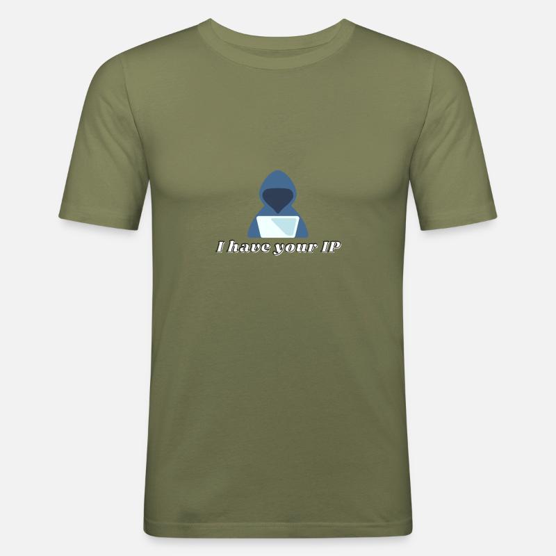 IP Computer Scientist Programmer It Coding - Men's Slim Fit T-Shirt - khaki green