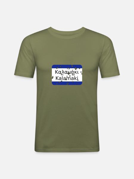 MG Kalamaki OldDesign - Men's Slim Fit T-Shirt - khaki green