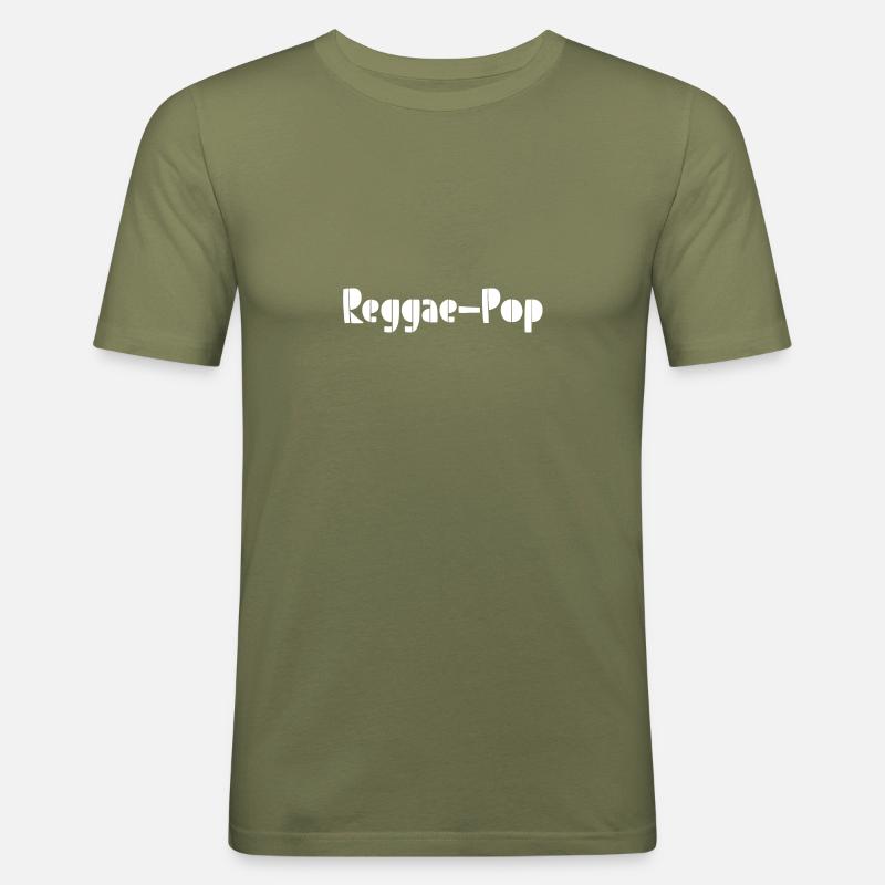 Reggae-Pop - Männer Slim Fit T-Shirt - Khaki Grün