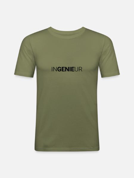 Ingenieur - Genie - Männer Slim Fit T-Shirt - Khaki Grün