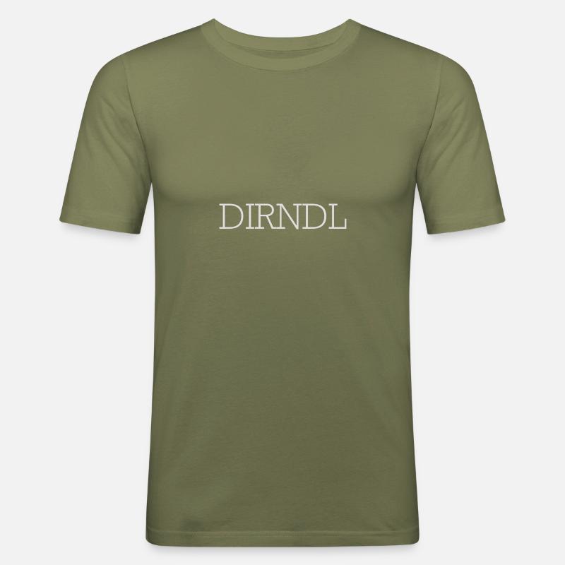 Dirndl - Männer Slim Fit T-Shirt - Khaki Grün