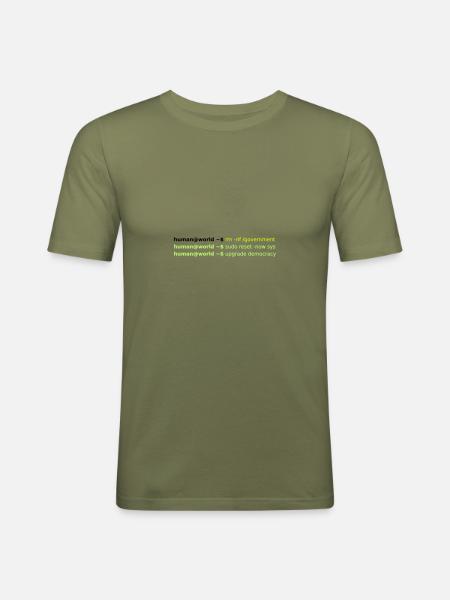 sudo reset - Men's Slim Fit T-Shirt - khaki green