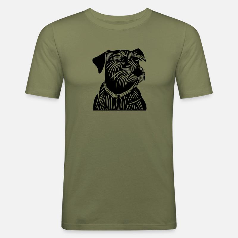 Den edle terrieren - Slim Fit T-skjorte for menn - khaki grønn