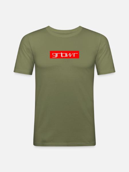 grlpwr girlpower - Männer Slim Fit T-Shirt - Khaki Grün