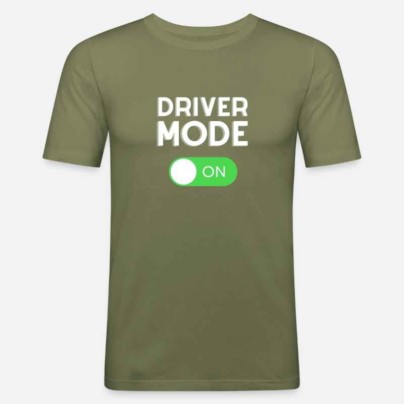 Treibermodus: EIN - Männer Slim Fit T-Shirt - Khaki Grün