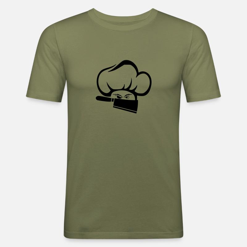Küchenbulle - Männer Slim Fit T-Shirt - Khaki Grün