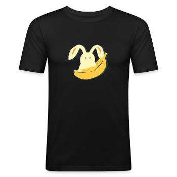 Banane - T-shirt près du corps Homme - noir - Devant - Nik (191cm)