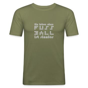 Leben ohne Fussball - Männer Slim Fit T-Shirt - Khaki Grün - Vorne - Jaron (178cm)