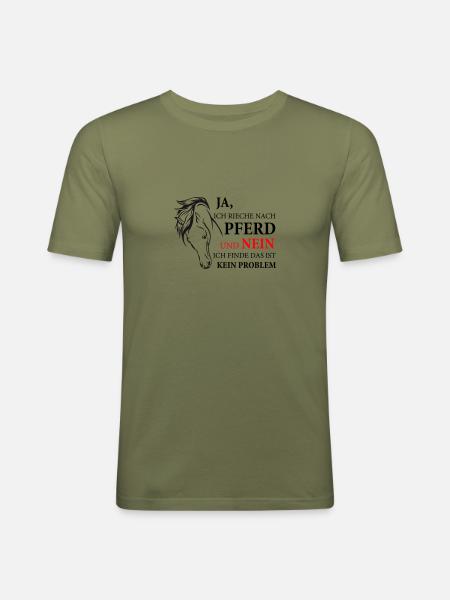 ODEUR du cheval - T-shirt près du corps Homme - vert kaki