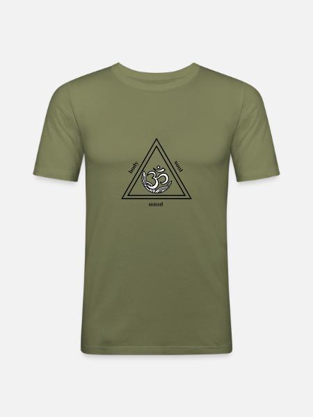 Body Mind Soul - Men's Slim Fit T-Shirt - khaki green