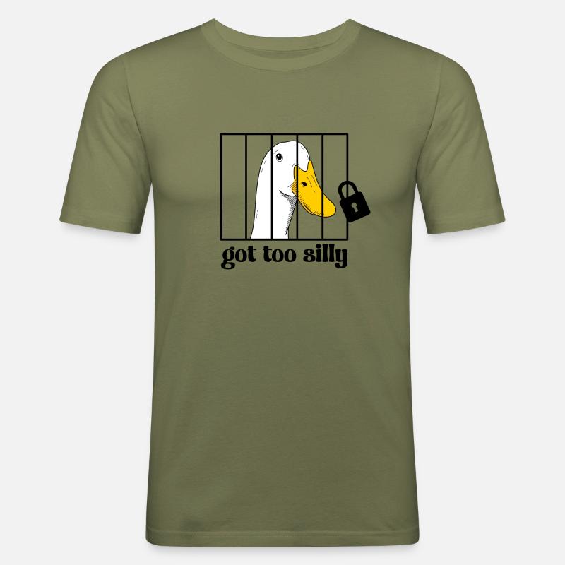 Gans hinter gittern - Männer Slim Fit T-Shirt - Khaki Grün