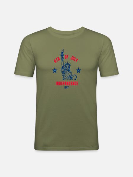 Lady Liberty Shirt - Men's Slim Fit T-Shirt - khaki green
