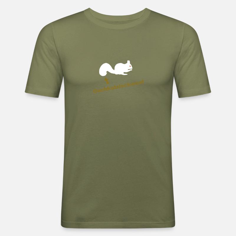 Oachkatzlschwoaf Eichhörnchen - Männer Slim Fit T-Shirt - Khaki Grün