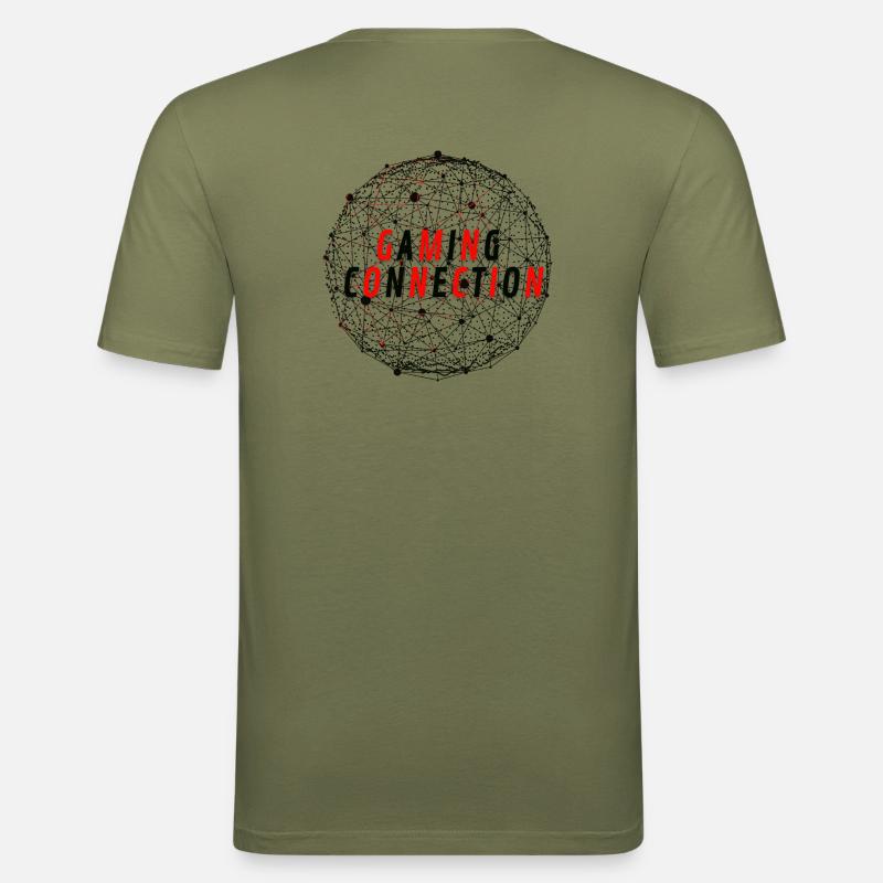 Gaming Connection / Connected World - Männer Slim Fit T-Shirt - Khaki Grün