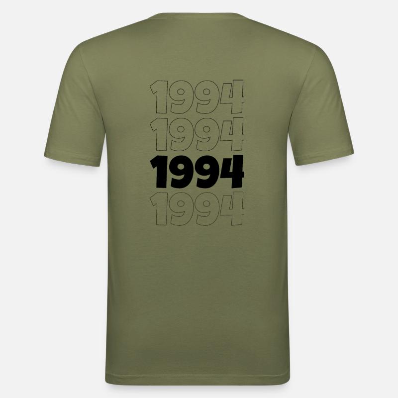1994 schwarz - Männer Slim Fit T-Shirt - Khaki Grün