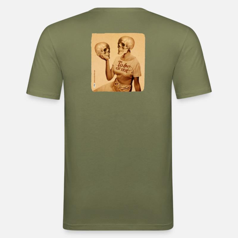 SEIN ODER NICHT SEIN - Männer Slim Fit T-Shirt - Khaki Grün