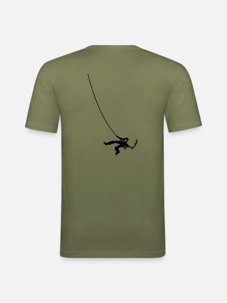 Big wall climbing - Men's Slim Fit T-Shirt - khaki green