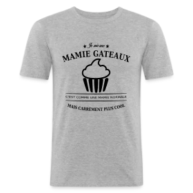 Modèle Mamie Gâteaux d'Amour personnalisé sur T-shirt près du corps Homme