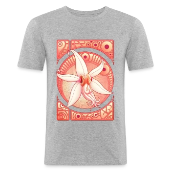 T-shirt près du corps Homme avec motif Orchidée : Élégance Florale Délicate