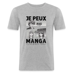 Modèle Je peux pas, j'ai manga : l'excuse parfaite pour les Otakus personnalisé sur T-shirt près du corps Homme