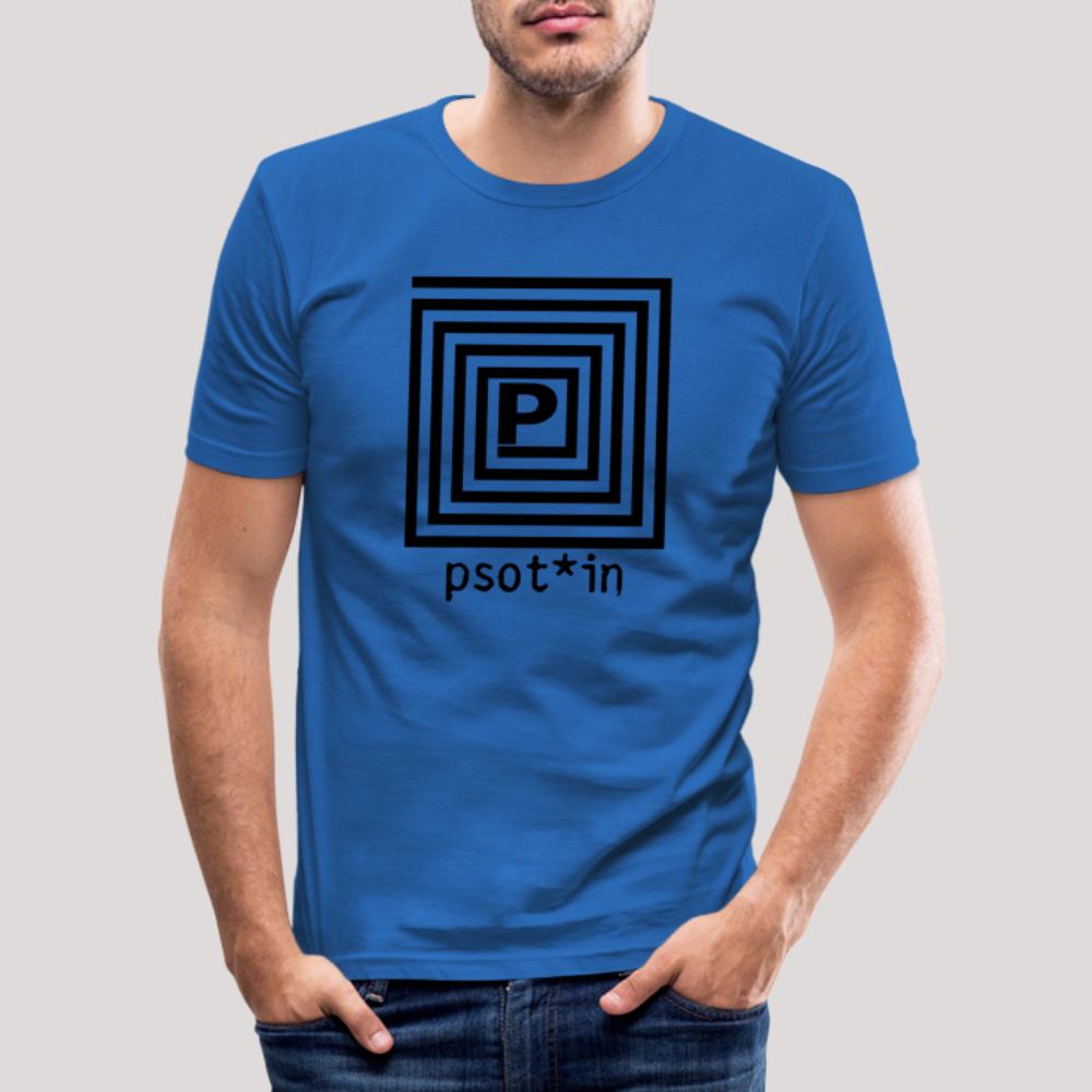 psot*in Schwarz - Männer Slim Fit T-Shirt Königsblau